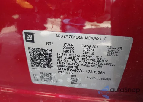 2018 Buick Enclave Essence из США, поврежденный, VIN 5GAEVAKW1JJ135368